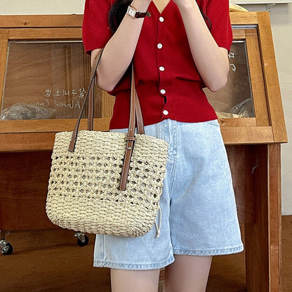 Women's Hand-knotted Basket Bag with high-quality fabric lining Karnz