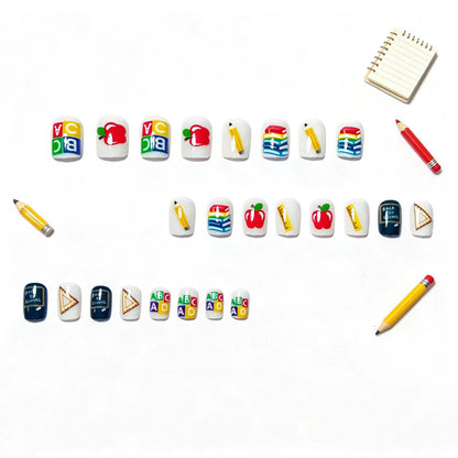 Educational Theme Nail Art Acalora