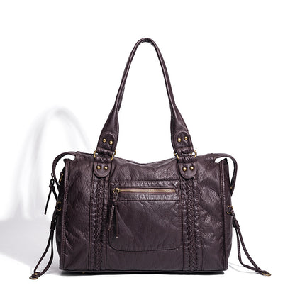 Distressed Leather Satchel Bag Acalora