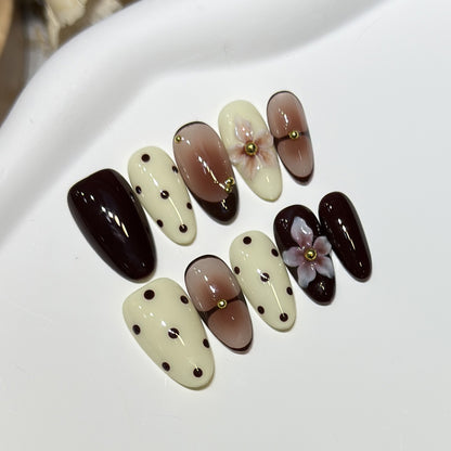 Elegant Floral Stiletto Nail Art Set Acalora