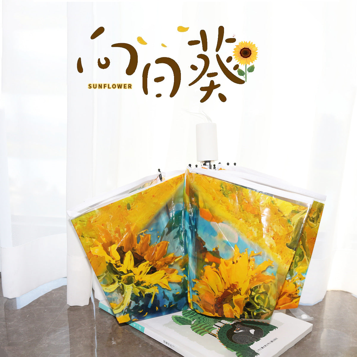 Ladies' umbrella with vibrant sunflower motif Karnz