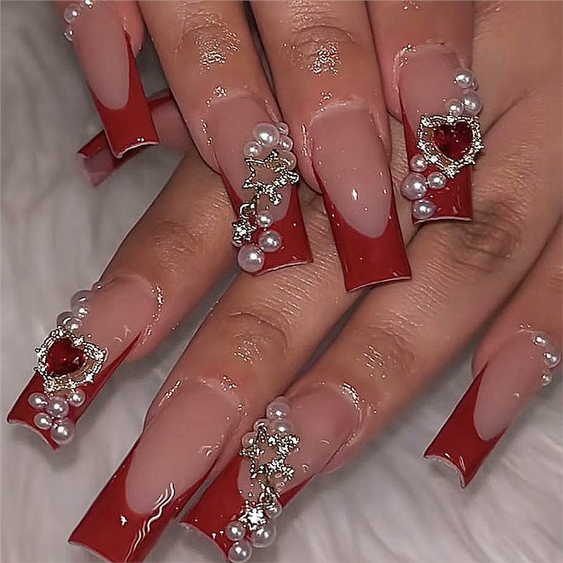 Decorative Pearl Accented Press-On Nails Acalora