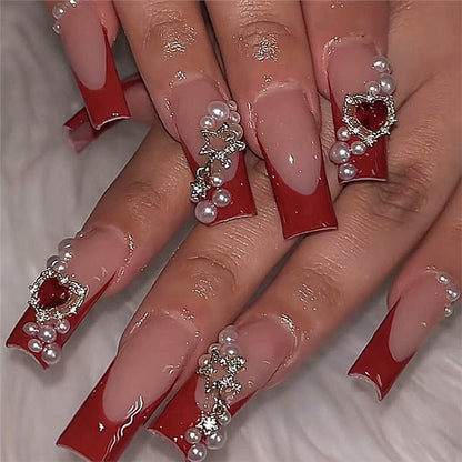 Decorative Pearl Accented Press-On Nails Acalora