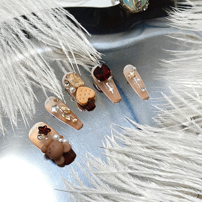 Artificial nails with playful Christmas design Acalora