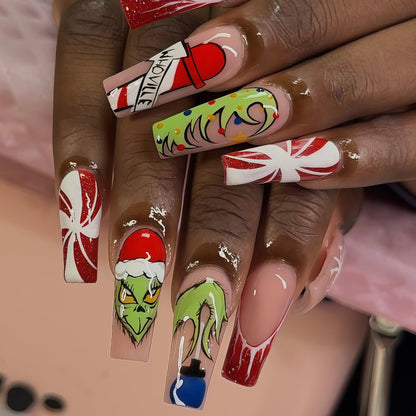 Creative Nail Art Set with Festive Christmas Motifs Acalora