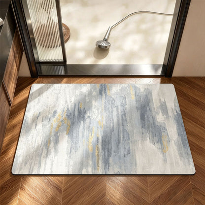 Floral Design Absorbent Bathroom Mat Acalora