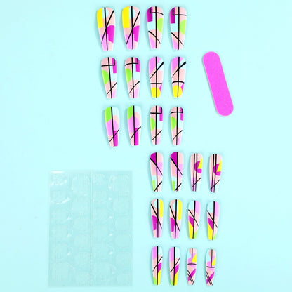 Artificial nails in modern geometric design Acalora