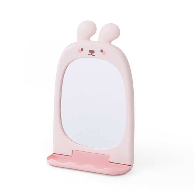 Whimsical Rabbit-Themed Handheld Mirror