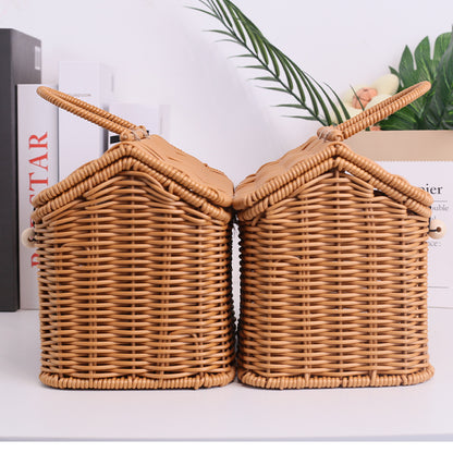 Charming Woven Storage Basket with Lid Acalora