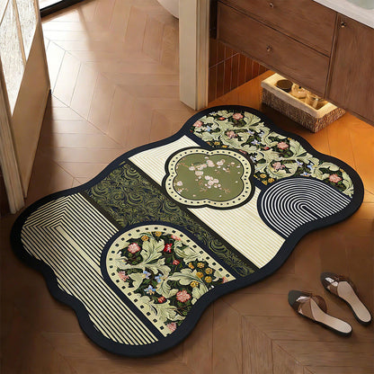 Floral Design Bathroom Mat