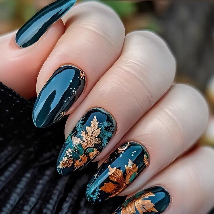 Artificial nails with luxurious leaf design Acalora