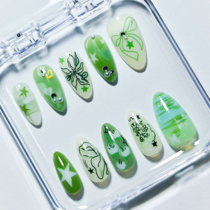 Artistic Botanical Nail Tips Acalora