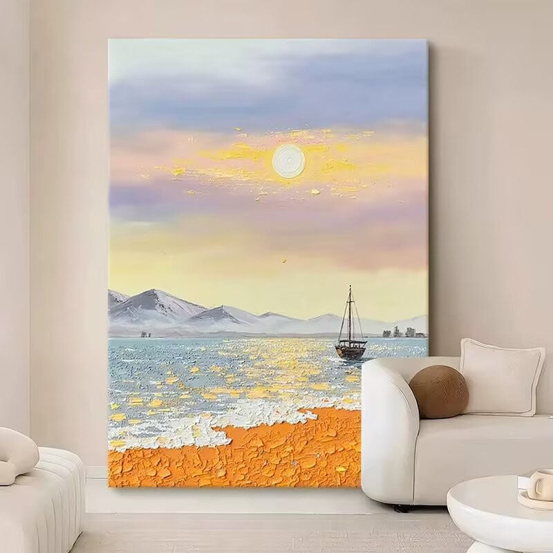 Textured Coastal Seascape Canvas Art