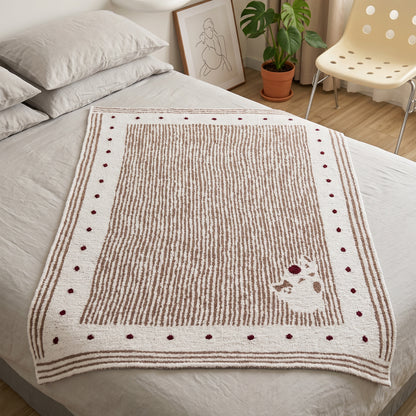 Cozy Fleece Cat-Themed Throw Blanket