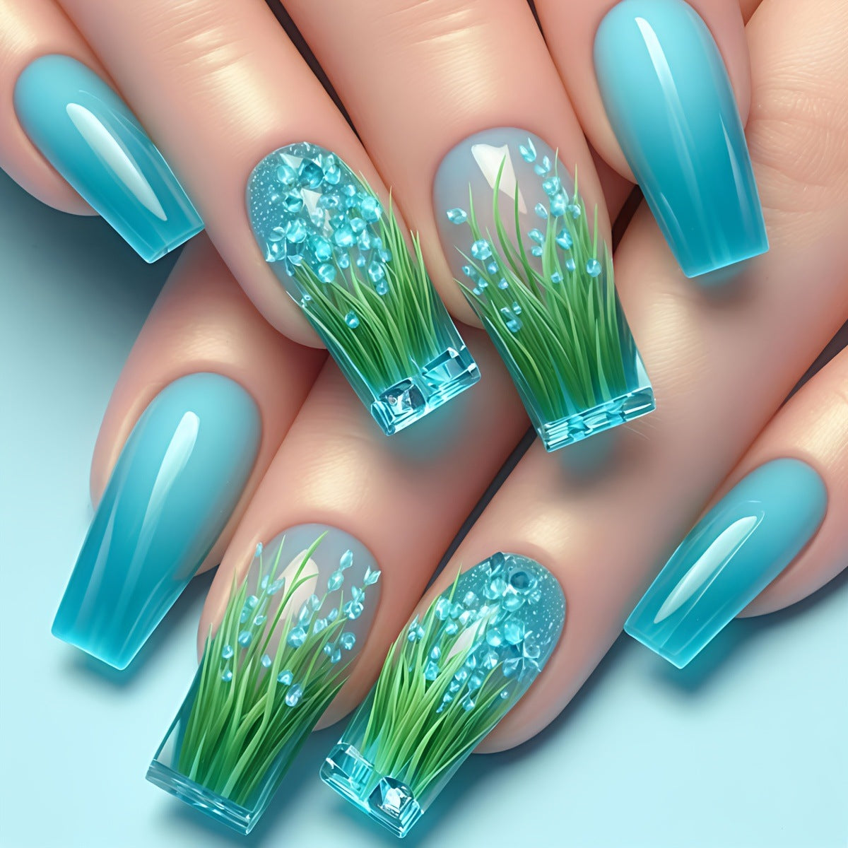 Artistic 3D Floral Nail Art Acalora