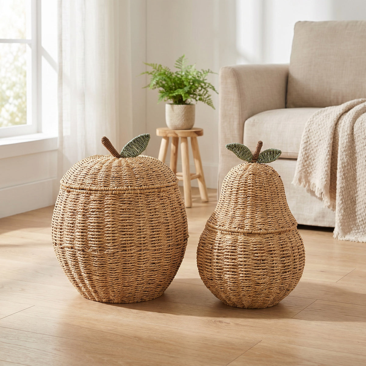 Decorative Woven Fruit-Shaped Storage Basket Acalora