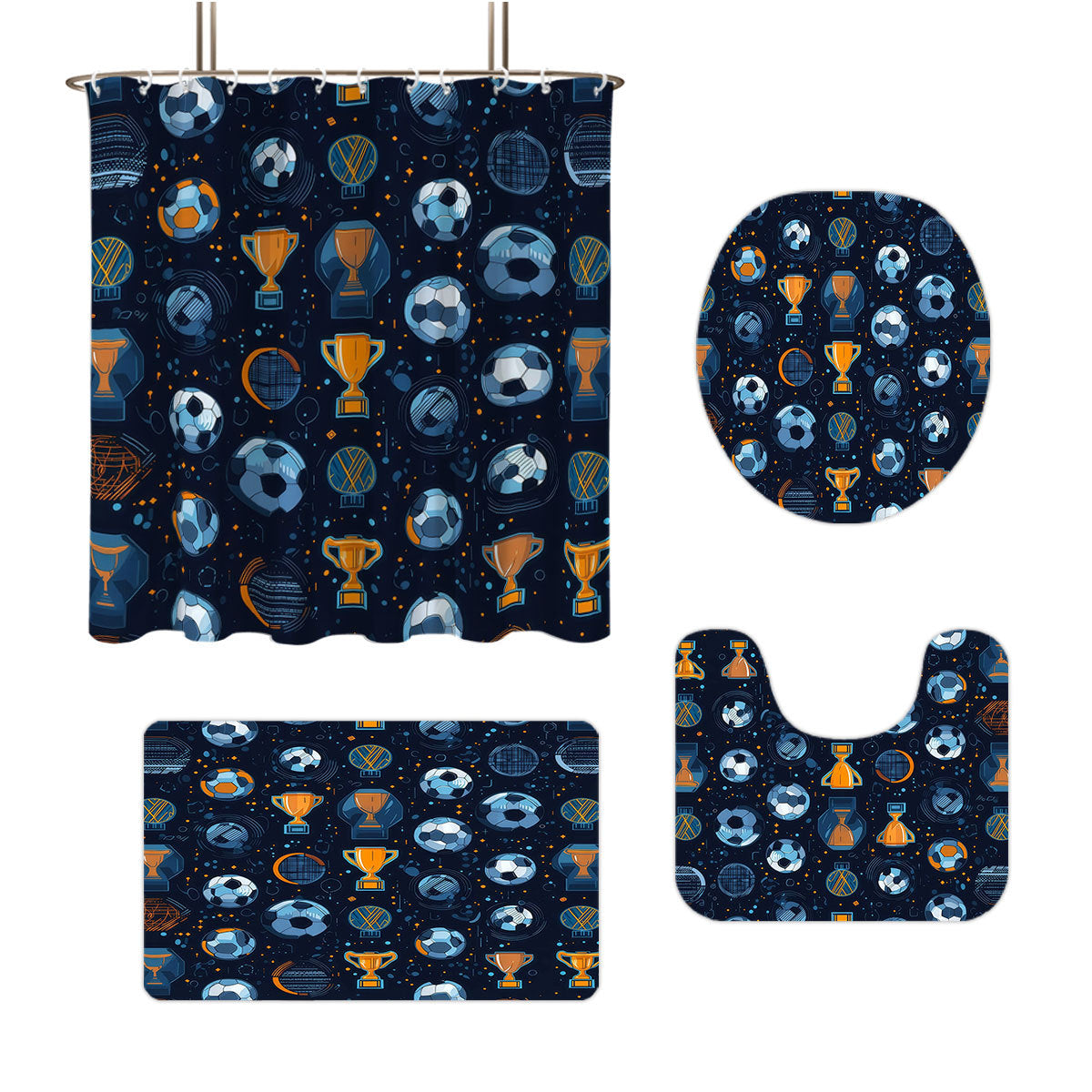 Basketball-Themed Bathroom Decor Set