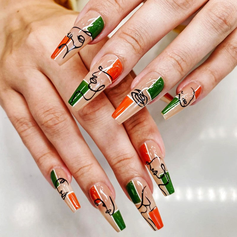 Creative line design artificial nails Acalora