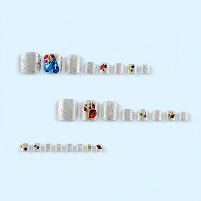 Artificial nails with sparkling rhinestone applications Acalora