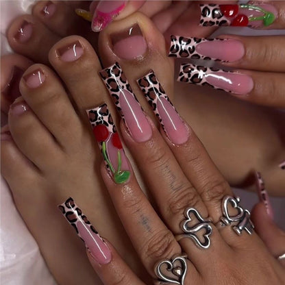 Artistic Floral Press-On Nail Art Acalora