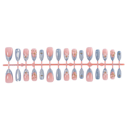 Decorative Press-On Nail Art Set with Gem Accents Acalora