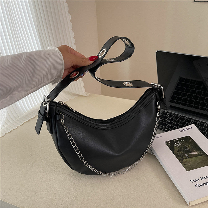 Modern Chain-Handled Hobo Bag Acalora