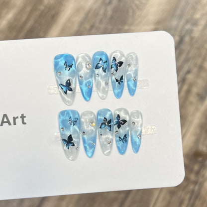 Decorative Floral Stiletto Press-On Nail Set Acalora