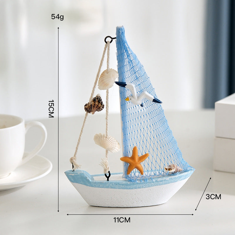 Maritime Sailboat Sculpture Accent