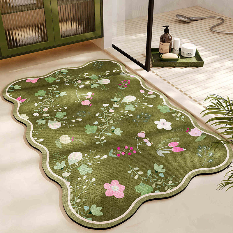 Floral Pattern Bath Mat