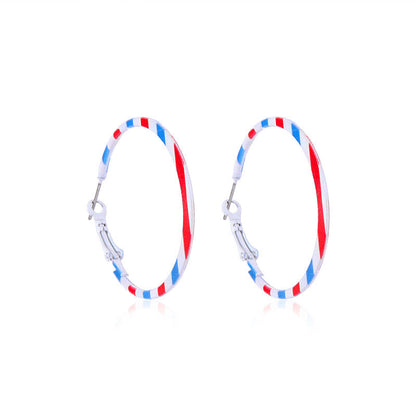 Women's lightweight star earrings with enamel flag design and fishhook Kalsten