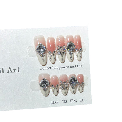 Glamorous Crystal-Embellished Stiletto Press-On Nails Acalora
