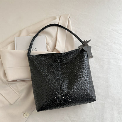 Textured Weave Handheld Shoulder Bag Acalora