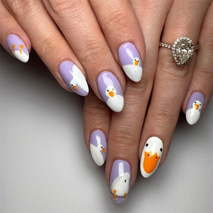 Artistic Cartoon-Themed Press-On Nail Art Set Acalora