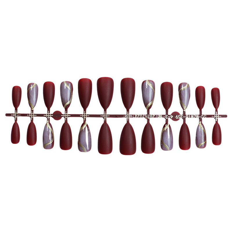 Elegant Press-On Nail Set with Artistic Floral and Glossy Designs Acalora