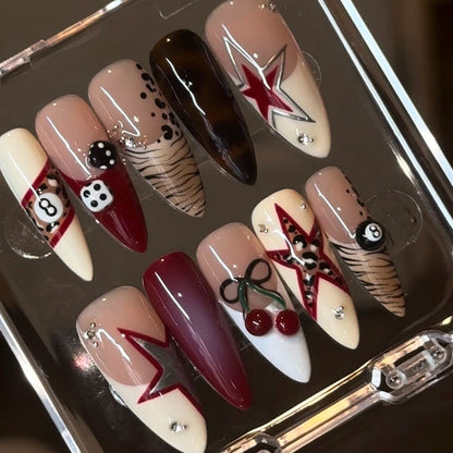 Artistic Stiletto Press-On Nails with Unique Designs Acalora