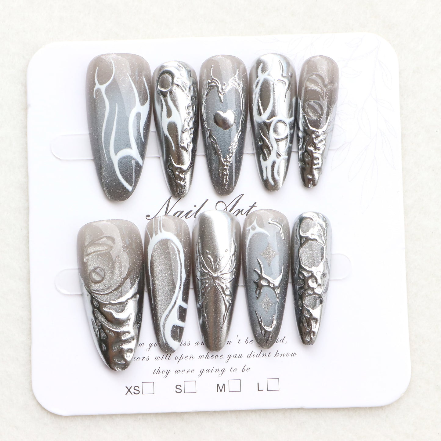 Artistic Abstract Press-On Nail Set Acalora