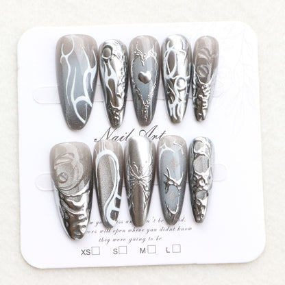 Artistic Abstract Press-On Nail Set Acalora