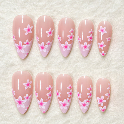 Floral Accent Stiletto Nail Art Set Acalora