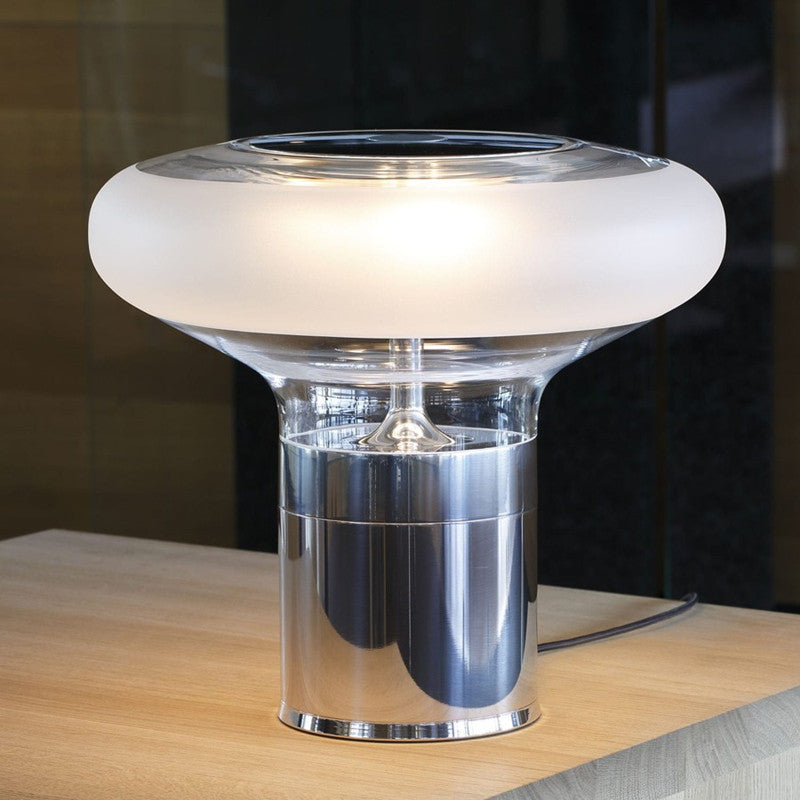 Modern Sculptural Table Lamp with Translucent Shade