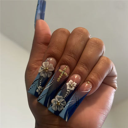Decorative 3D Floral Nail Art Extensions Acalora