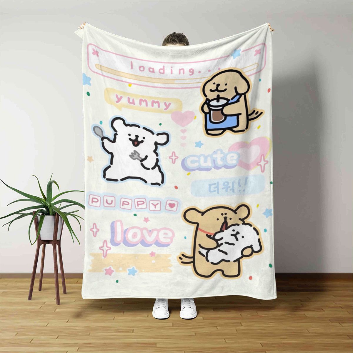 Cute Cartoon Animal Throw Blanket