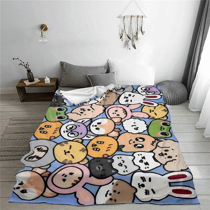 Cartoon Character Print Throw Blanket