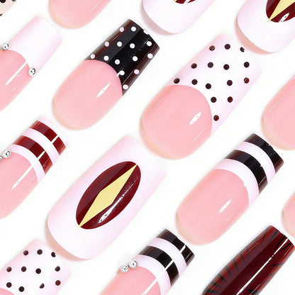 Decorative French Tip Nail Art Extensions Acalora