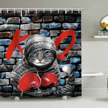 Artistic Dog Illustration Shower Curtain