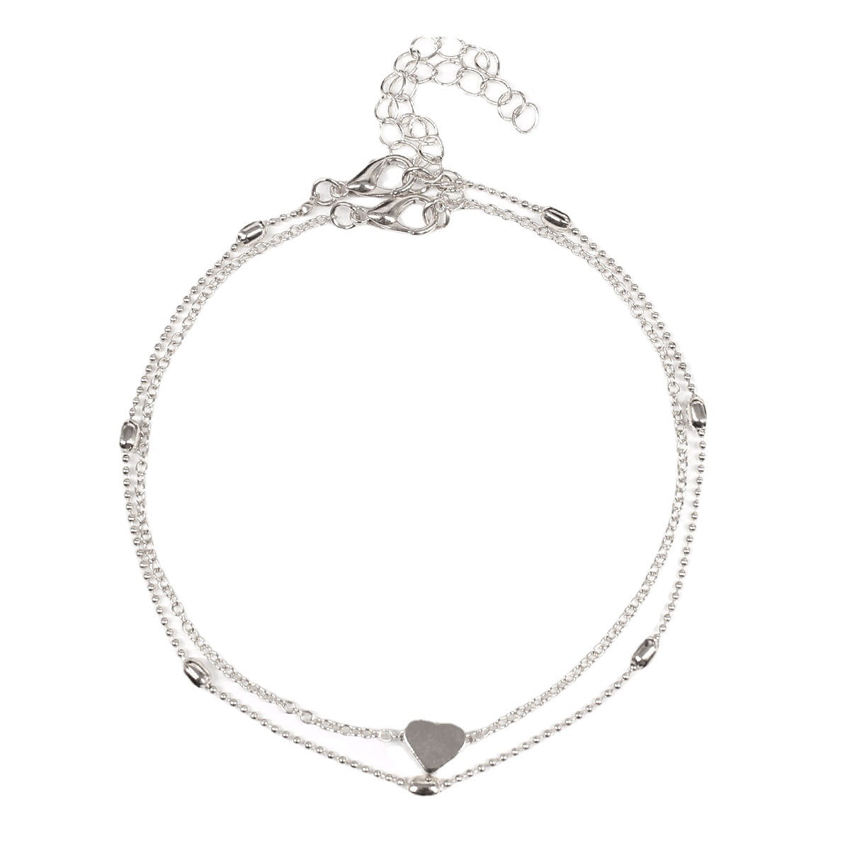 Double Layered Heart Charm Necklace Acalora