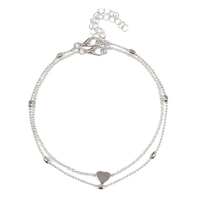 Double Layered Heart Charm Necklace Acalora