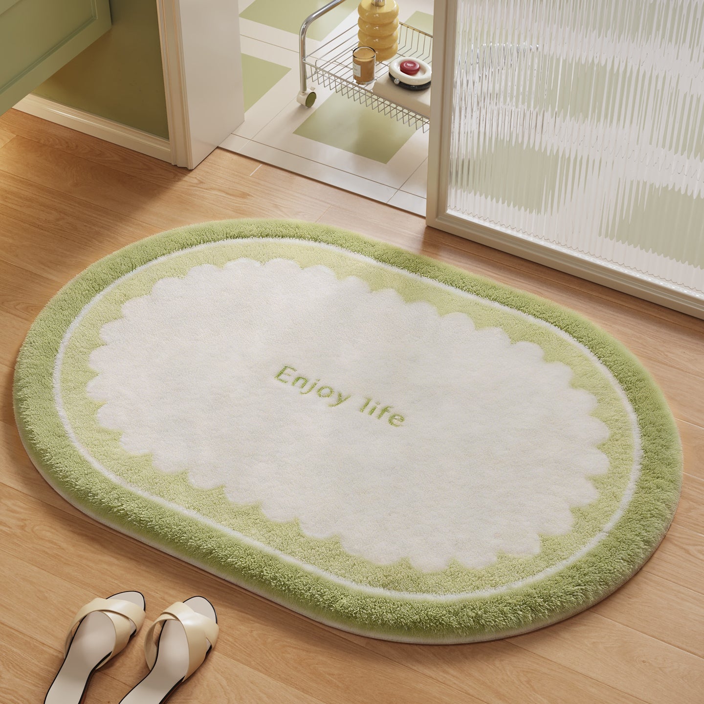 Soft Plush Round Bathroom Rug