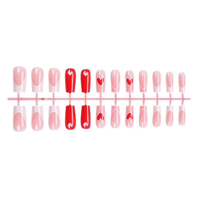 Heart-Themed Press-On Nails Acalora