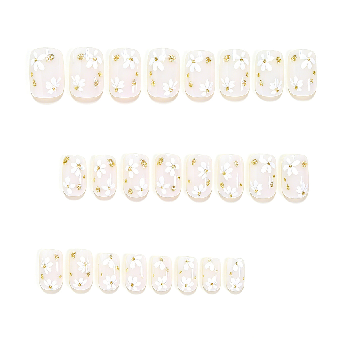 Elegant Floral Design Press-On Nail Art Acalora