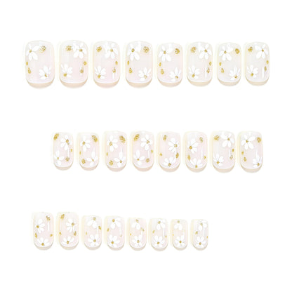 Elegant Floral Design Press-On Nail Art Acalora